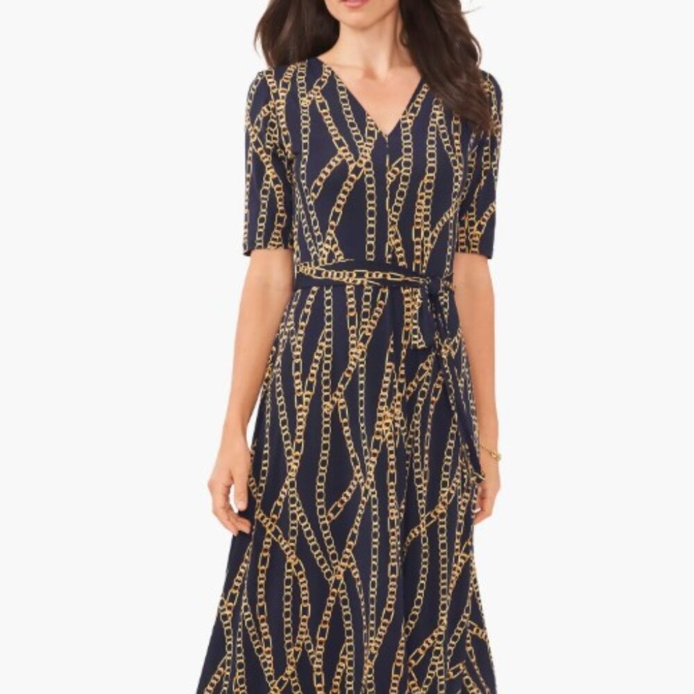 Chaus Chain-Link Print Midi Dress